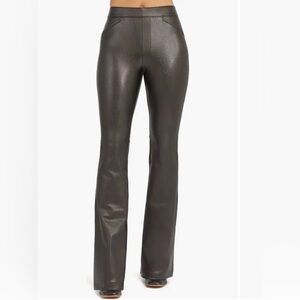 SPANX Faux Leather Flare Pants XL Black High Rise Pull On Shaping  Stretch